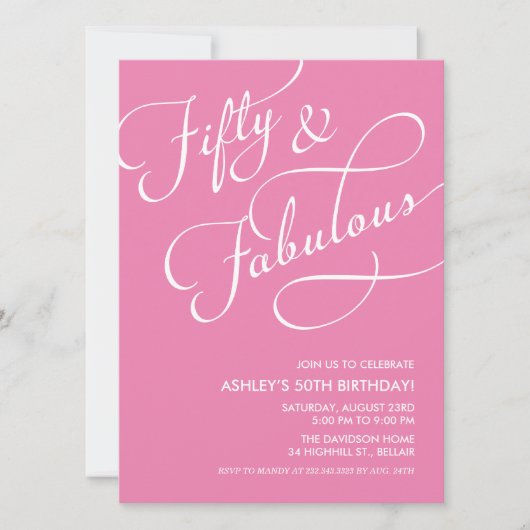 50と素晴らしい招待状 招待状 (正面)