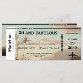 50と素晴らしい搭乗券トロピカル誕生日