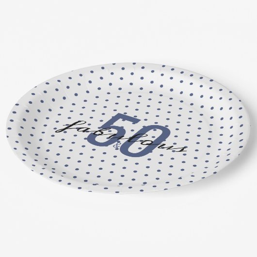 50と素晴らしい斑点50誕生日 ペーパープレート (アングル)