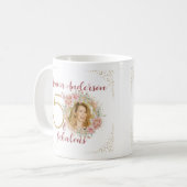 50と素晴らしい水の色のフローラ写真名 コーヒーマグカップ (正面左)