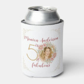 50と素晴らしい水の色のフローラ写真名 缶クーラー (缶正面)