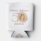 50と素晴らしい水の色のフローラ写真名 缶クーラー (正面)