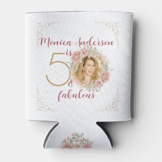 50と素晴らしい水の色のフローラ写真名 缶クーラー (正面)