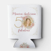 50と素晴らしい水の色のフローラ写真名 缶クーラー (裏面)