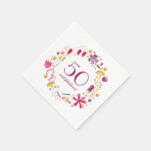 50と素晴らしい水の色のフローラ誕生日パーティー スタンダードカクテルナプキン (角)