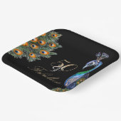 50と素晴らしい水エレガント色ピーコック誕生日 ペーパープレート (傾斜あり)