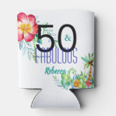 50と素晴らしい熱帯50番目の誕生日追加の名前 缶クーラー (裏面)