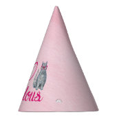 50と素晴らしい猫、ピンクとグレー、50誕生日Wi パーティーハット (右)