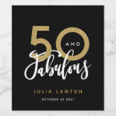 50と素晴らしい現代のスタイリッシュなパーティー ワインラベル (シングルラベル)