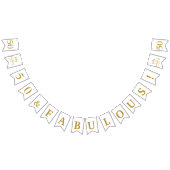 50と素晴らしい白い金ゴールド バンティングフラッグ (全)