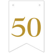 50と素晴らしい白い金ゴールド バンティングフラッグ (第1の旗)