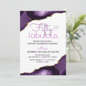 50と素晴らしい白パープルアガテ招待状 招待状 (スタンド正面)