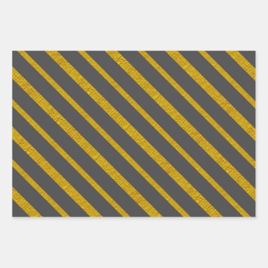 50と素晴らしい白黒グレーと金ゴールド ラッピングペーパーシート (正面3)