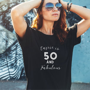 50と素晴らしい白黒タイポグラフィ エレガント Tシャツ