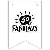 50と素晴らしい白黒50誕生日 バンティングフラッグ (第1の旗)