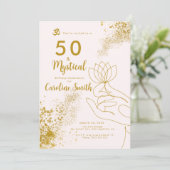 50と素晴らしい神秘的50誕生日 招待状 (スタンド正面)