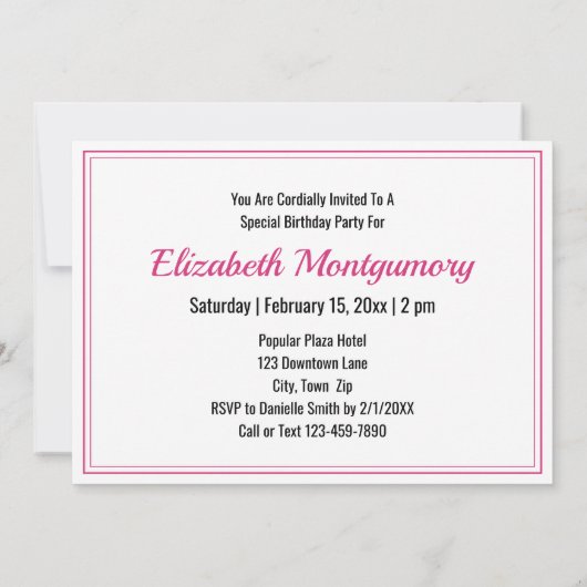 50と素晴らしい素朴自転車の誕生日パーティー 招待状 (裏面)