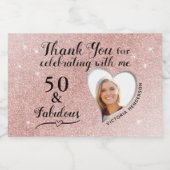 50と素晴らしい紫の誕生日ウィーズミニ スパークリングワインラベル (シングルラベル)