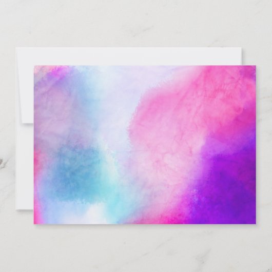 50と素晴らしい紫の銀とピンクの招待 招待状 (裏面)