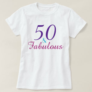 50と素晴らしい紫ピンクブルーカスタム Tシャツ