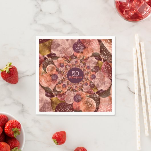 50と素晴らしい紫色のピンクの万華鏡のように千変万化するパターンバルーン スタンダードカクテルナプキン (インサイチュ)