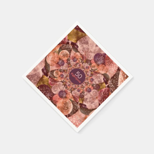 50と素晴らしい紫色のピンクの万華鏡のように千変万化するパターンバルーン スタンダードカクテルナプキン (角)