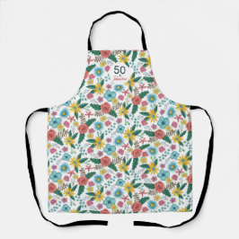 50と素晴らしい緑のエレガントフローラ水の色c エプロン