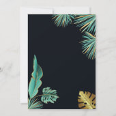 50と素晴らしい緑の金ゴールドのバースデー葉タ・パーティー 招待状 (裏面)