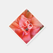 50と素晴らしい花の写真の誕生日パーティー スタンダードカクテルナプキン (角)