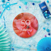 50と素晴らしい花の写真の誕生日パーティー ペーパープレート (パーティー)