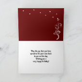 50と素晴らしい葉レッド50誕生日写真 カード (内部)