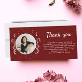 50と素晴らしい葉レッド50誕生日写真 サンキューカード