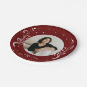 50と素晴らしい葉レッド50誕生日写真 ペーパープレート (アングル)