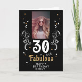 50と素晴らしい葉50誕生日写真 カード (正面)