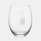 50と素晴らしい葉50誕生日写真 ステムなしワイングラス (裏面)