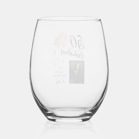 50と素晴らしい葉50誕生日写真 ステムなしワイングラス