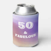 50と素晴らしい虹の背景 缶クーラー (缶正面)