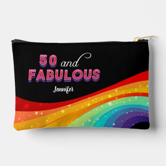 50と素晴らしい虹の輝き50誕生日 アクセサリーポーチ (裏面)