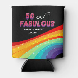 50と素晴らしい虹の輝く誕生日パーティー 缶クーラー