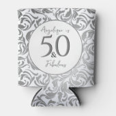 50と素晴らしい装飾的なグレーのフローラ旋回パターン 缶クーラー (正面)