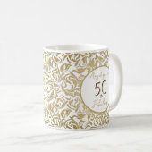50と素晴らしい装飾金ゴールドフローラルパターン コーヒーマグカップ (正面右)