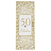 50と素晴らしい装飾金ゴールドフローラ旋回パターン ワインギフトバッグ (裏面)