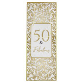 50と素晴らしい装飾金ゴールドフローラ旋回パターン ワインギフトバッグ (正面)