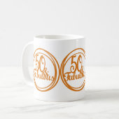 50と素晴らしい記念日コーヒーティーマグギフト コーヒーマグカップ (正面左)