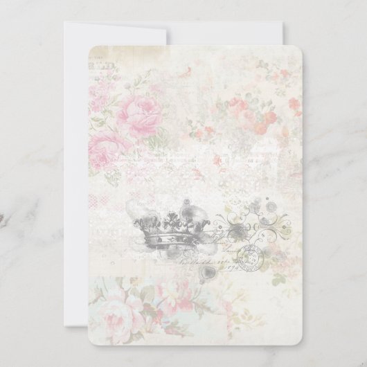 50と素晴らしい誕生日とヴィンテージコラージュ招待状 招待状 (裏面)