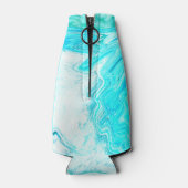 50と素晴らしい誕生日アゲートゲードティール（緑がかった色）ブルーアート ボトルクーラー (裏面)