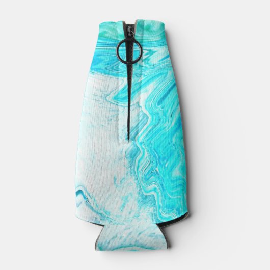 50と素晴らしい誕生日アゲートゲードティール（緑がかった色）ブルーアート ボトルクーラー (裏面)