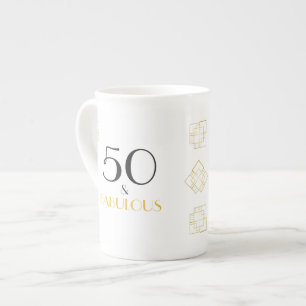 50と素晴らしい誕生日アールデコスタイル贈答品 ボーンチャイナマグカップ