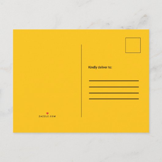 50と素晴らしい誕生日イエローブラックフォトポストカード インビテーションポストカード (裏面)