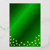 50と素晴らしい誕生日エレガントグリーン&金ゴールド 箔招待状 (裏面)